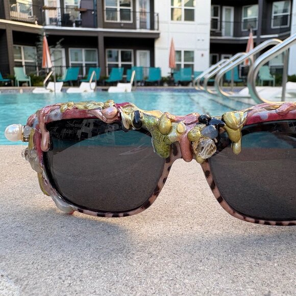 Liquid Metal Shield Sunglasses by Drip Creations